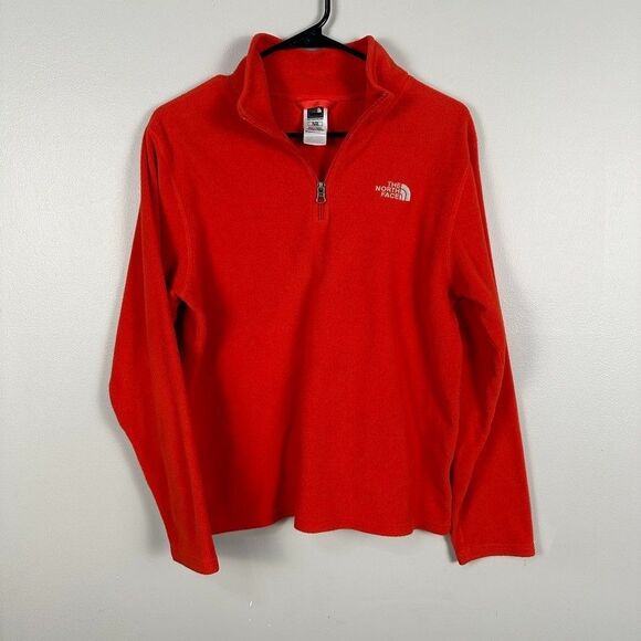 The North Face Boys XL 18/20 Red 1/4 Zip Fleece Pullover Sweatshirt Sweater - Picture 1 of 3